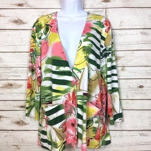 Vintage Abstract Floral Print Jacket or Cardigan
